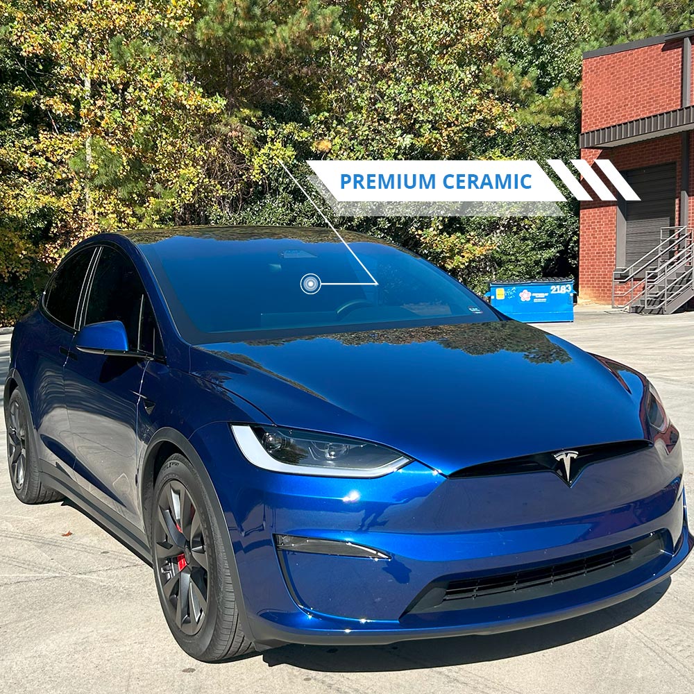 Tesla Model X sporting premium ceramic on windshield